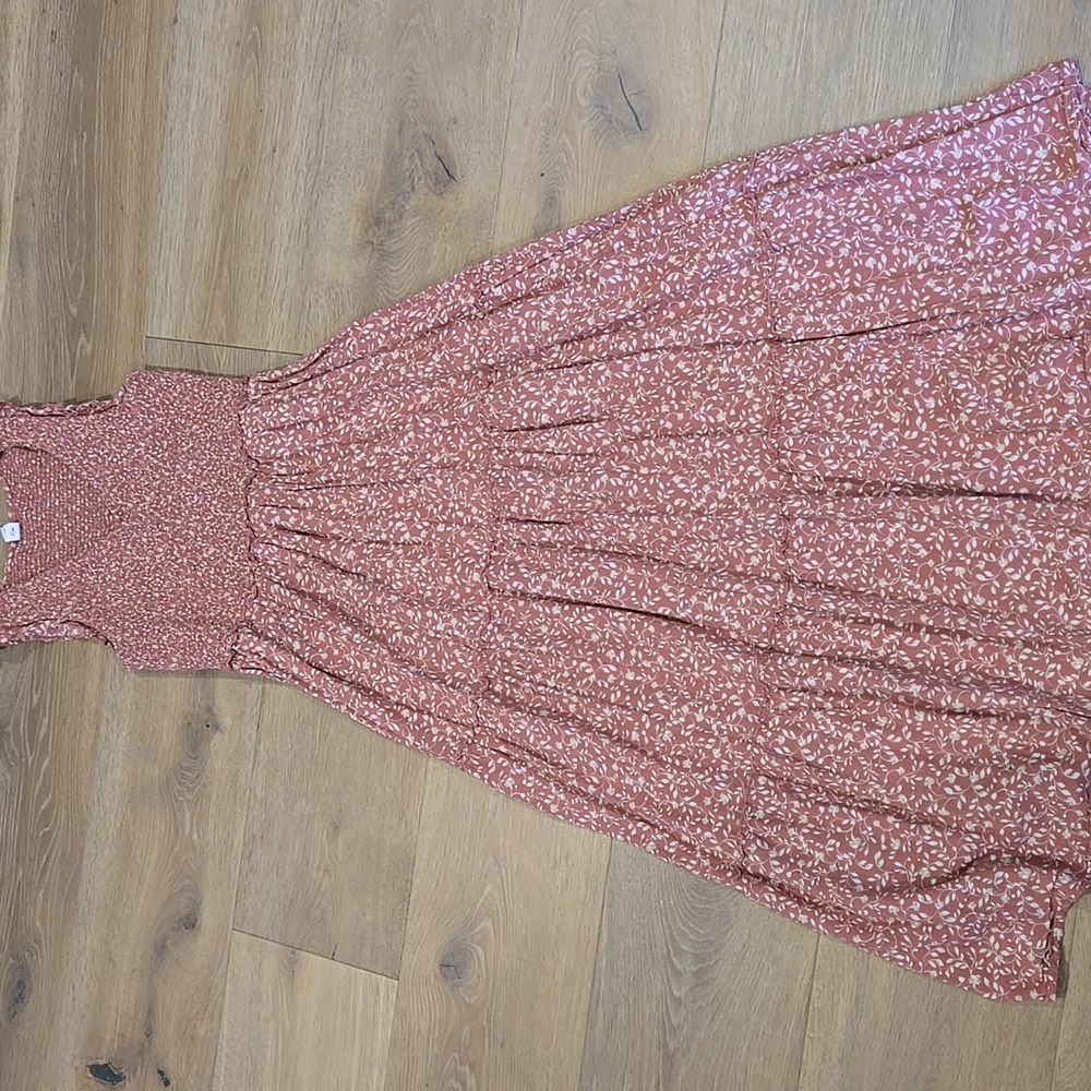 Old Navy Women's Medium Pink Mauve Floral Fit & Flare Maxi Dress